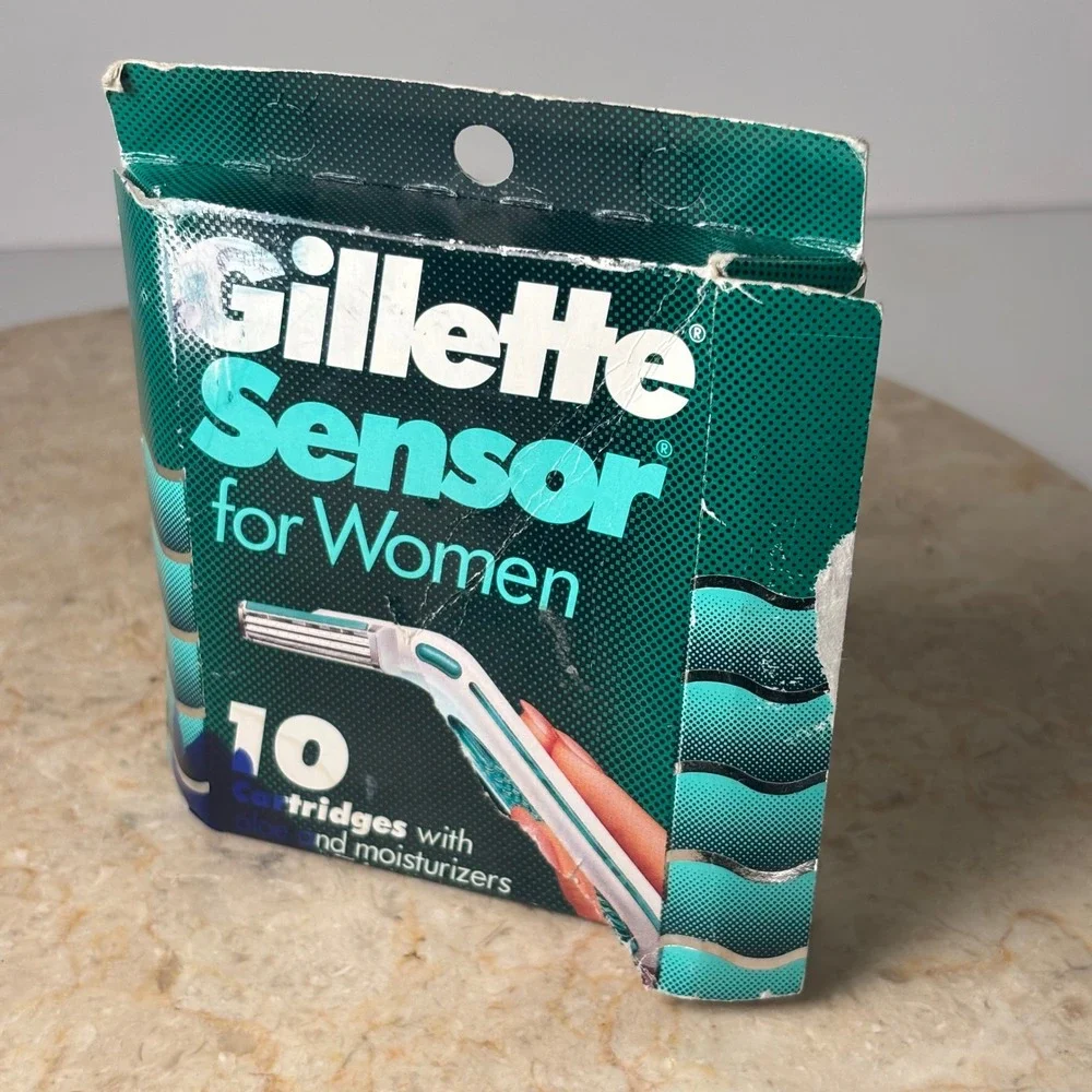 Gillette Sensor for Women Razor Refill Cartridges 10 Count Teal Vintage 1992